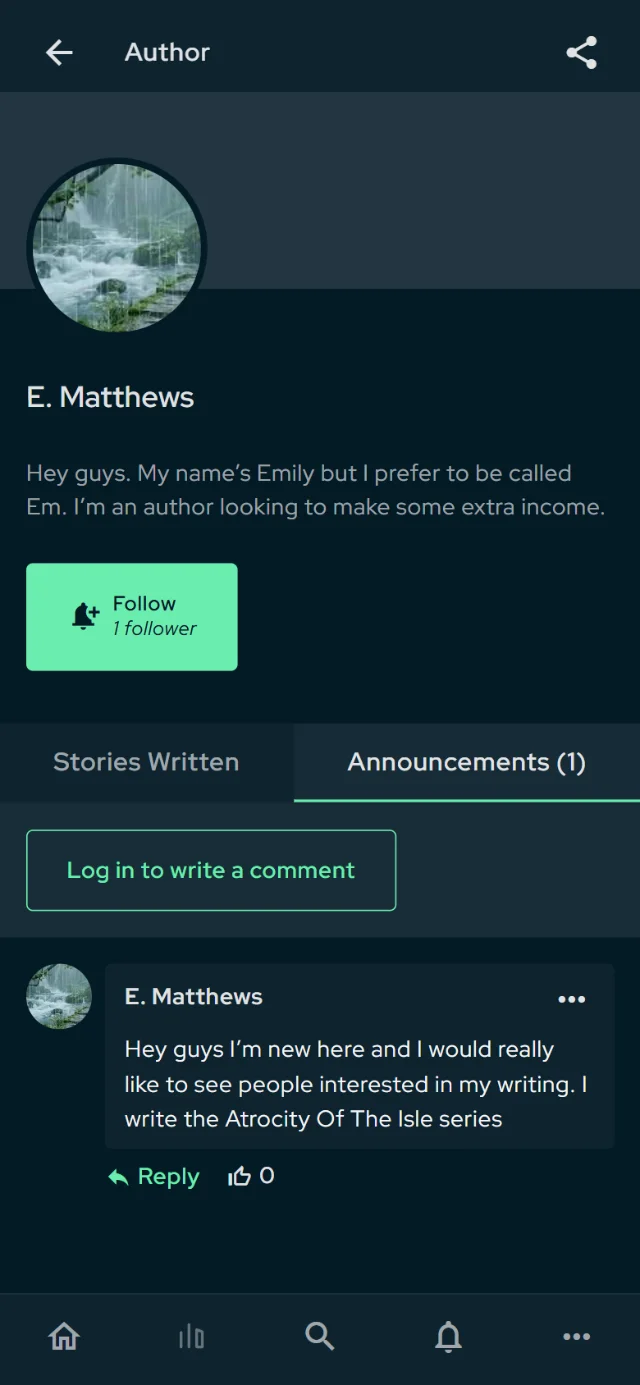 Author announcements