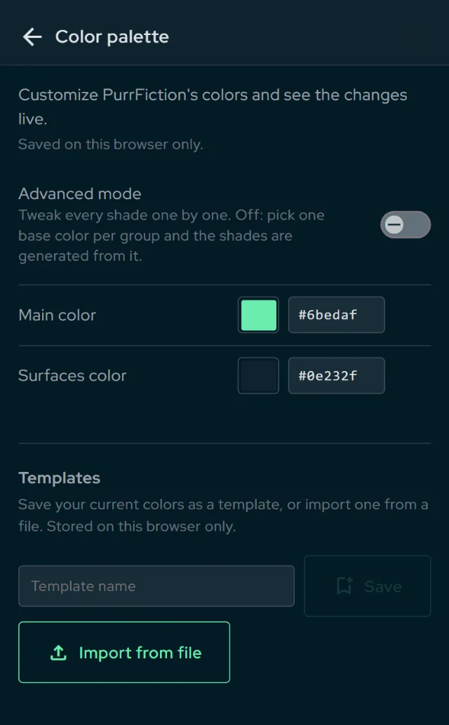 Your own colors